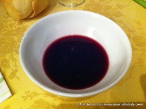 lambrusco in a bowl