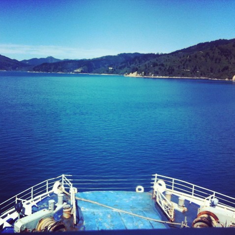 ferry to South Island, NZ - honeymoon 2013